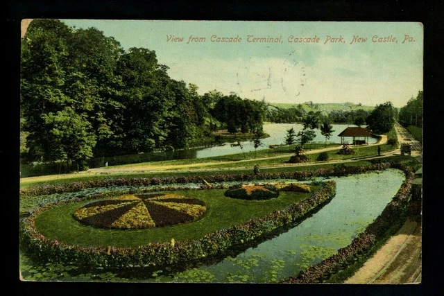 Pennsylvania PA postcard New Castle, Cascade Park Cascade Terminal Vintage