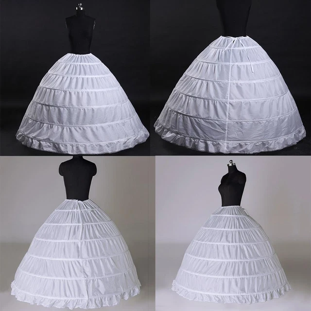 6Hoop Underskirt Ball Gown Long Skirts Petticoat Slips S2K4 For Wedding.