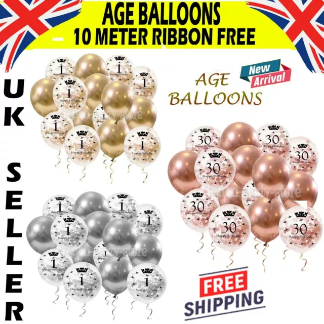 40th 50th Birthday Balloons Age Ballon 30th 18th 21st B'day Party Decor Baloons