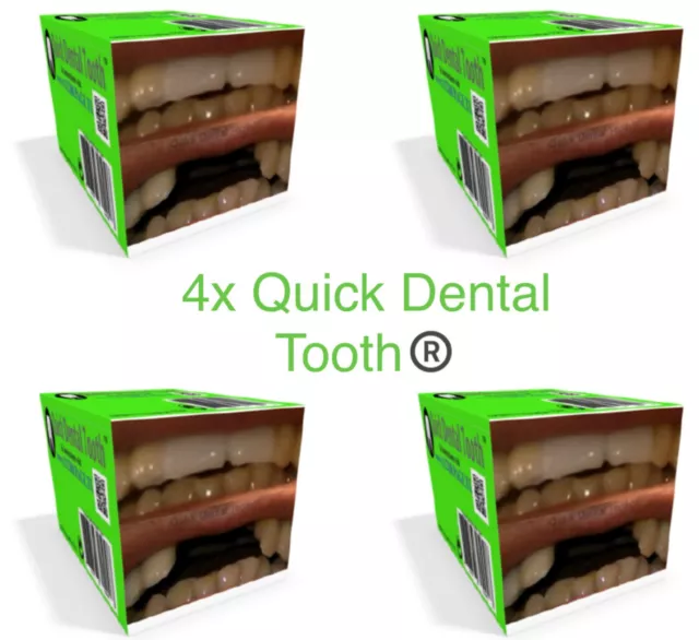 4x Zahn Prothese abgebrochen Zahnersatz Reparatur Kleber Zahnersatz Quick Dental