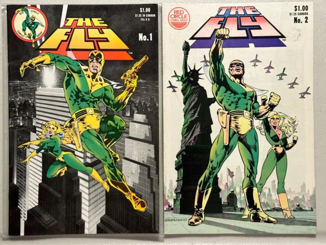 The Fly Comics Book Lot #1 & #2 1983 Gold Circle Jim Steranko Covers Bronze Age