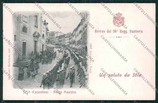 Arezzo Casentino Stia Military Greetings Postcard QQ3361