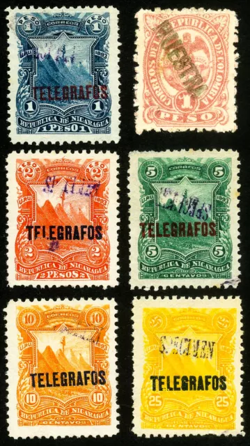 Nicaragua Stamps Lot Of 6 Early Specimens