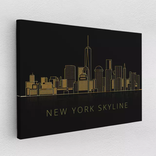 Leinwandbild Poster Acryl Glas Pop-Art New York Wandkunst Poster Skyline Gemälde