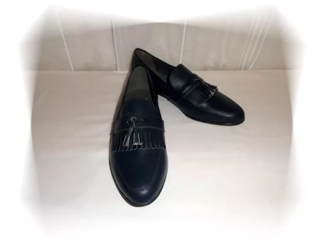 F - Chaussures  Ville Basses Bleu en Cuir Pompon  Pointure 41 Neuves