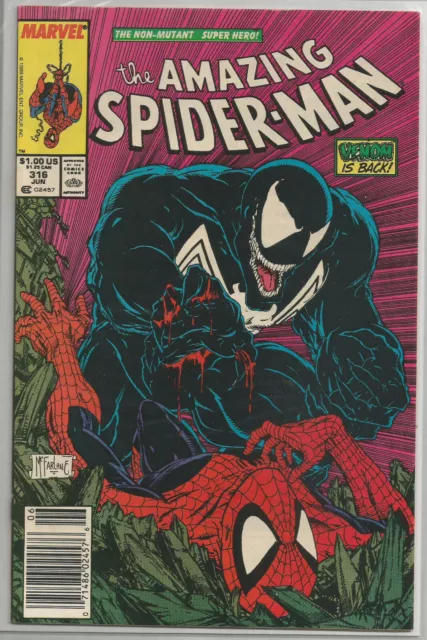 Amazing Spider-Man #316 - Venom Cover- Nm- 9.2 - Newsstand Edition - Marvel 1989