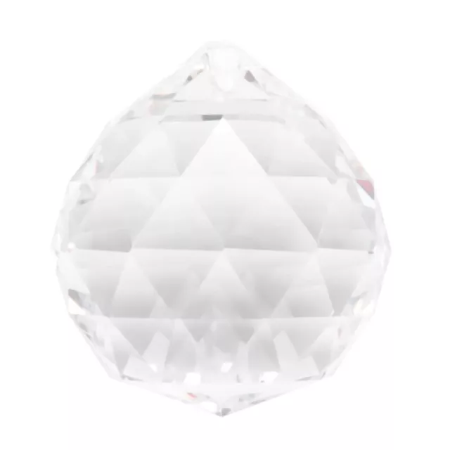 40MM Geomantie facettierte dekorative Kristall Anhaengerkugel (klar) E7E43658