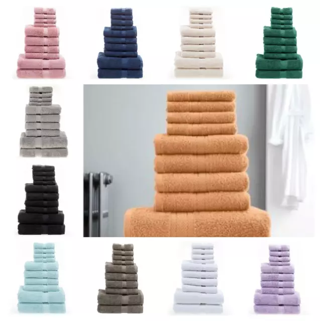 10 Pcs Towel Bale Set 100% Combed Cotton Soft Face Hand Bath Bathroom Towels