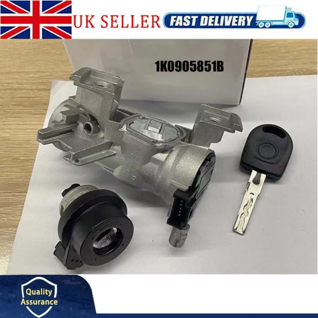 Ignition Starter Switch Steering Lock Barrel & Key For Vw Caddy Mk3 Eos Golf Mk5