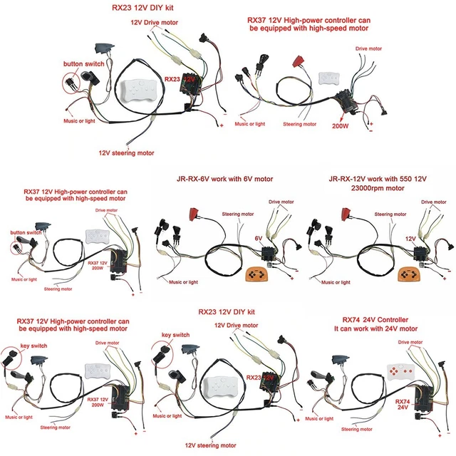 ELECTRIC VEHICLE WIRE Switch Kit Bluetooth RC Controller Key/button