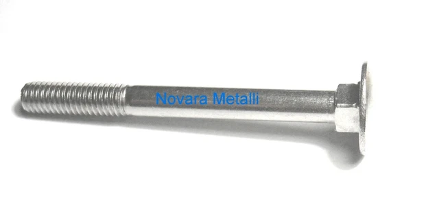 Viti A Testa Tonda M6 X 80 Mm - 6 Pezzi In Acciaio Inox, DIN 603, Filettatura Completa