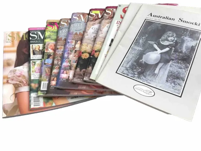 Australian Smocking and Embroidery Magazines / Sewing Books with Uncut Patterns