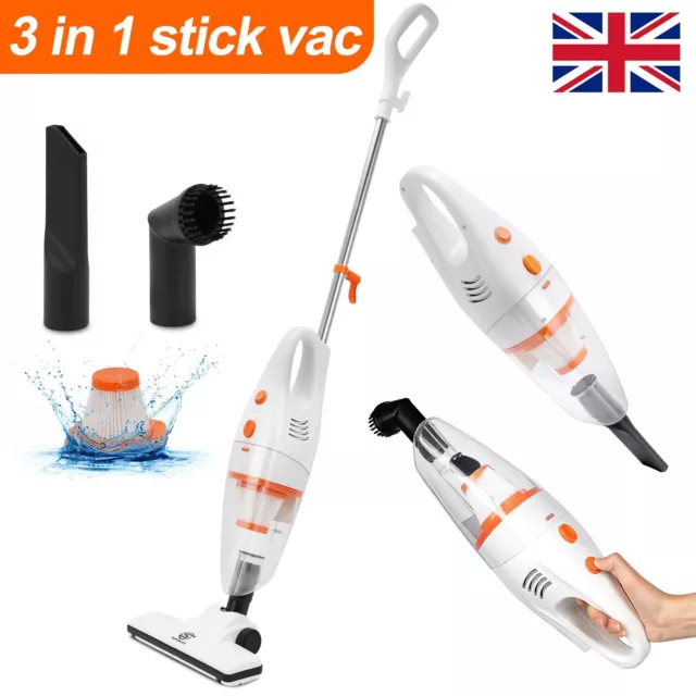 3-in-1 Stick Vacuum Cleaner Upright Handheld Bagless Hoover Vac Lightweight 600W