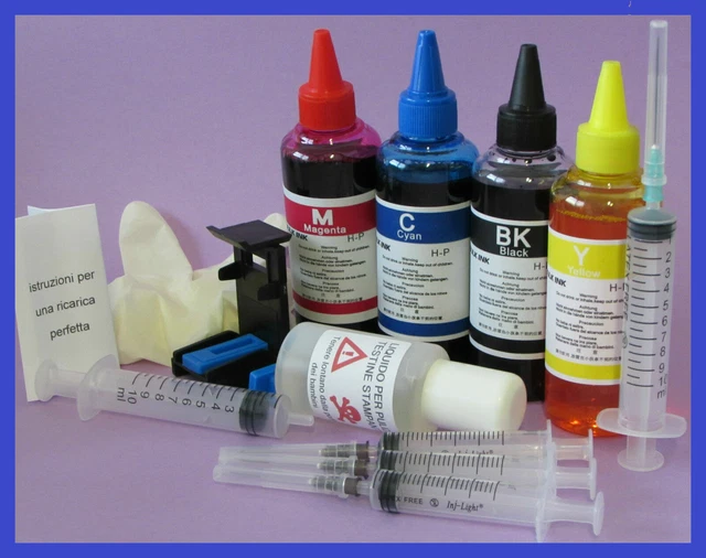 inchiostro per ricarica cartucce stampanti hp deskjet 3730  hp 304 nero e colore