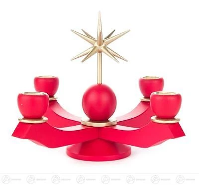 Adventsleuchter mit Stern, rot für Kerzen d=20mm BxHxT 19,5 cmx17 cmx19,5 cm NEU