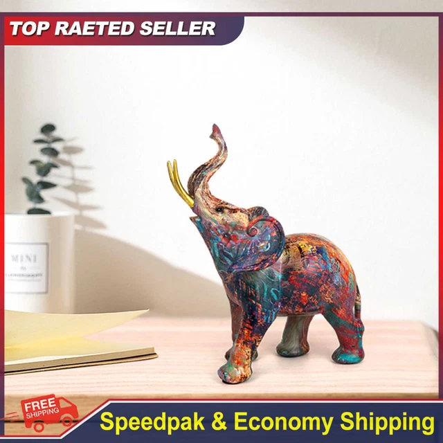 Resin Colorful Elephant Figurine Handicrafts Graffiti Home Decor for Living Room
