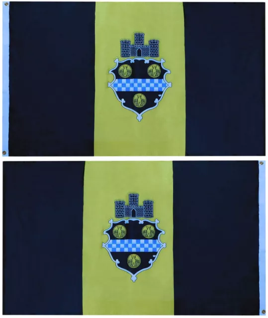 3x5 City of Pittsburgh Double Sided 2ply sewn Nylon Flag 3'x5' banner