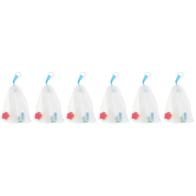 6 Pcs Mesh Soap Holder Cleanser Foaming Net Bath Loofah Take A Bath