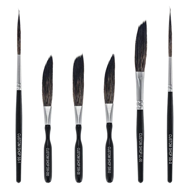 Custom Shop Pinstriping Brush Master Set (Sword #0, 00, 000, Scroll #1 & #2, ...
