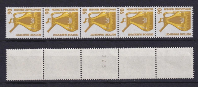 Bund 1380 RM 5er Streifen mit ungerader Nummer SWK 90 Pf postfrisch