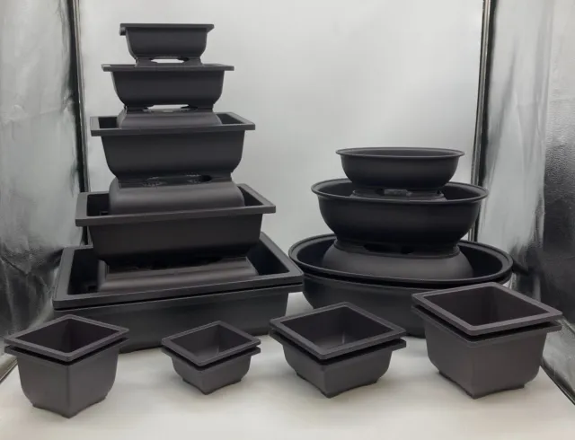 Plastic Bonsai Training Pots - Various Shapes & Sizes Available