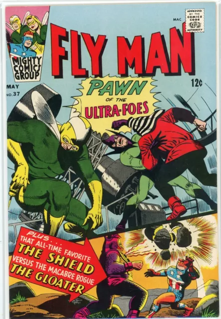Fly Man #37 Hi Grade Awesome Battle Cover 12 Center Gem