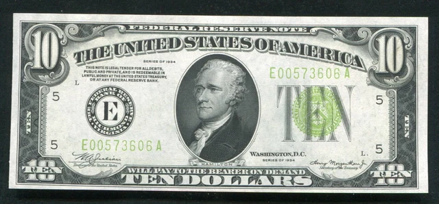 FR. 2004-Elgs 1934 $10 FRN LIGHT GREEN SEAL RICHMOND, VA UNCIRCULATED *RARE*