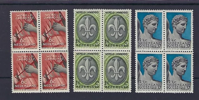 1937 Netherlands Boy Scout World Jamboree blocks MNH