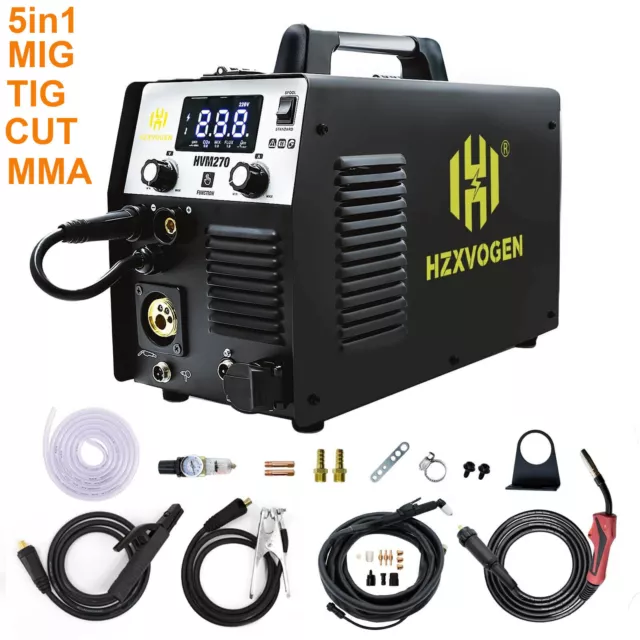 5in1 MIG CUT TIG MMA Welder 220V Gas/Gasless Welding Machine Plasma Cutter 250A