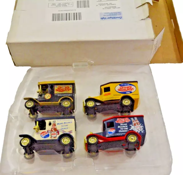 Classic Historic Golden Wheel Die Cast Metal Pepsi Cola Delivery Trucks