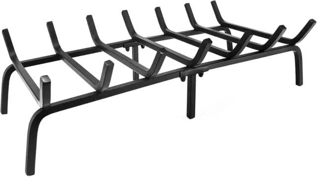 CADANI Fireplace Grate 24" Fire Grate - Cast Iron Fireplace Log Grate with 7 Sol