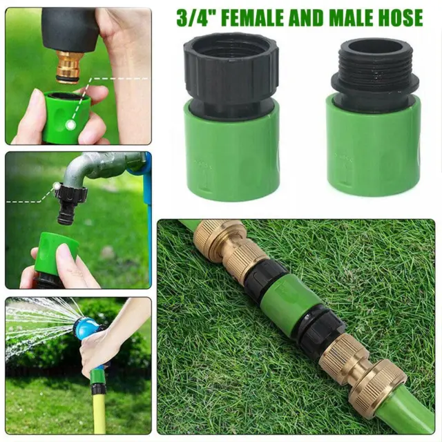 3/4"Female and Male Hose Pipe Fitting Set Quick Garden Water Connector AdaptorDE