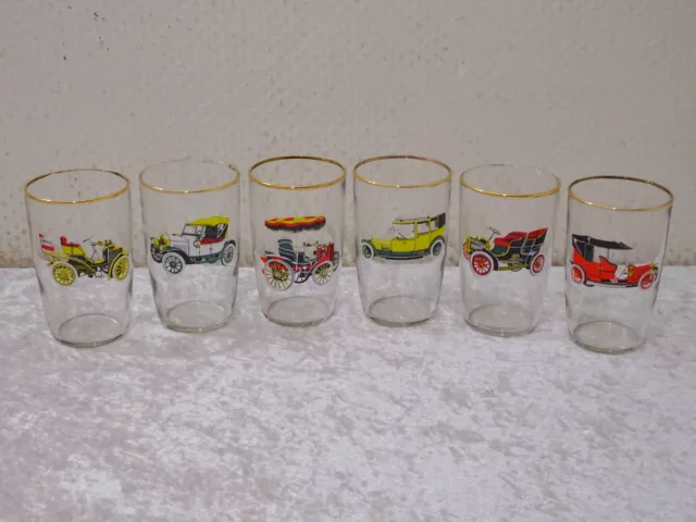 Jhgfde - 6 X Midcentury Rockabilly Design Verre - Vintage 10,5 CM