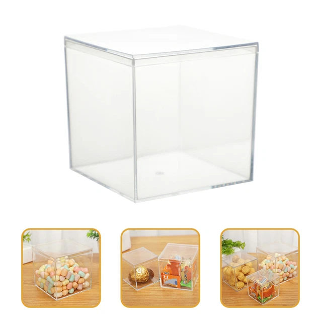 3 stücke quadratische süßigkeitenboxen schmuck boxen klare dichter koffer