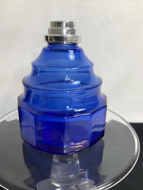 Lampe BERGER PARIS France Cobalt Blue Glass Bottle Without Catalytic Burner