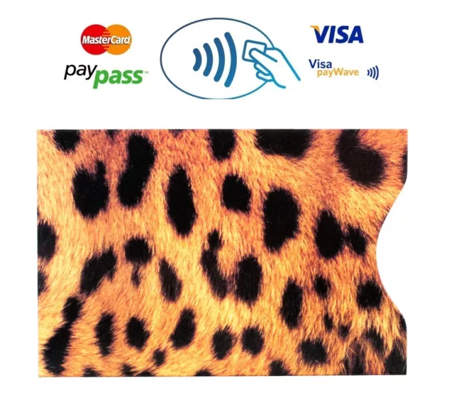 RFID Blocking Paypass Oyster Credit Debit Card Protector Pocket Sleeve Panther