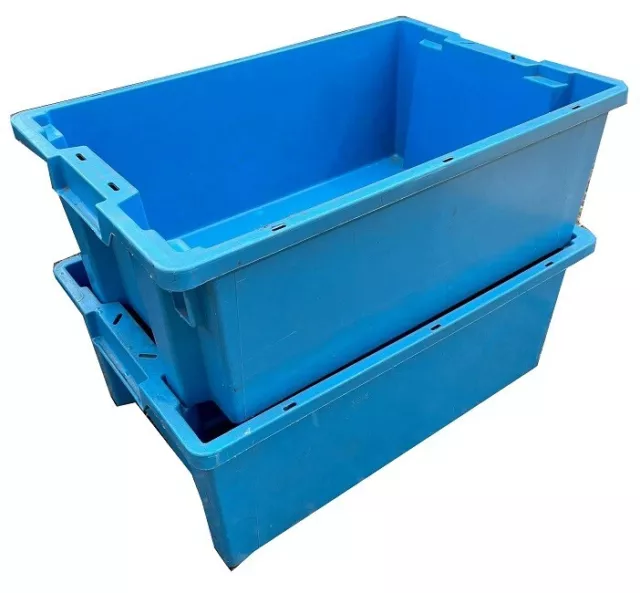 USED 32 Litre Heavy Duty 180 Degree Stack / Nest Euro Plastic Container 2