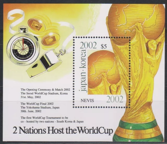 Briefmarken Fussball-WM 2002 - NEVIS - Block postfrisch
