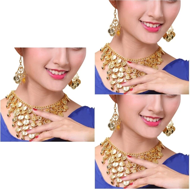Fashion Earrings Golden Coin Necklace Earring Jewelry