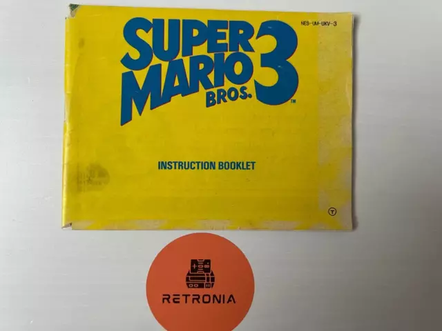 Super Mario Bros 3 Nintendo Nes Game Instruction Manual UK Version