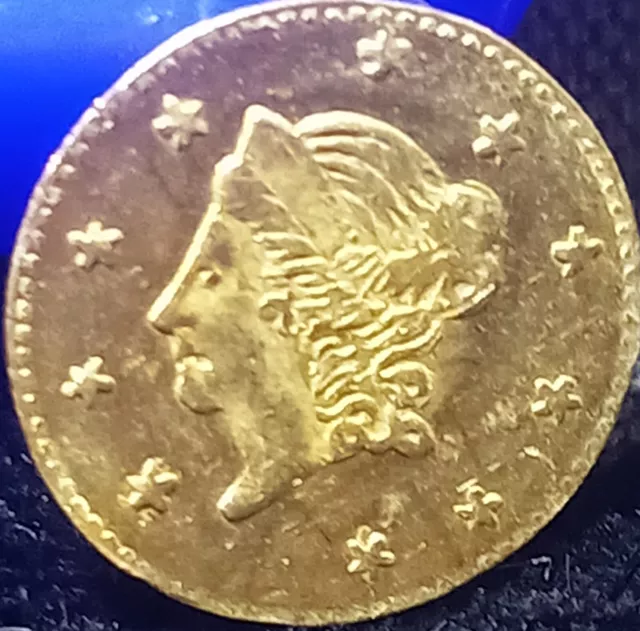1868 California 1/2 dollar Gold Liberty Coin.
