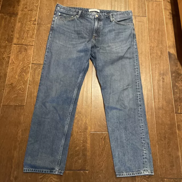 Calvin Klein Jeans Mens Slim Straight Tagged 40X32 Measure 42X32 Dark Wash CU2