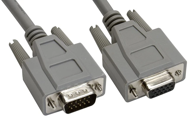 CS-DSDHD15MF0-005 15-Pin HD15 Deluxe D-Sub Cable, Shielded, Male/Female, 5', Gra