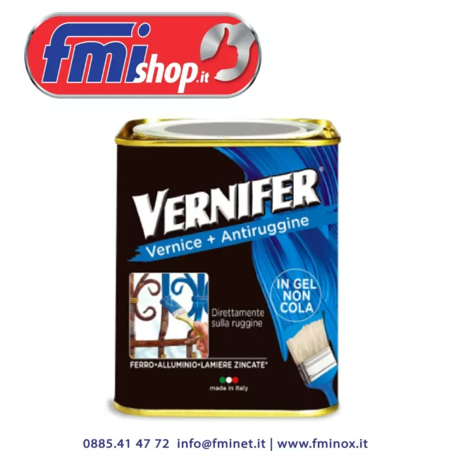 VERNICE GEL 750ml CON ANTIRUGGINE PITTURA SMALTO VERNIFER AREXONS COLORI VARI