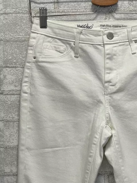 Mossimo Denim High Rise Jegging Crop Jeans Womens Size 0/25R White Denim Stretch 2