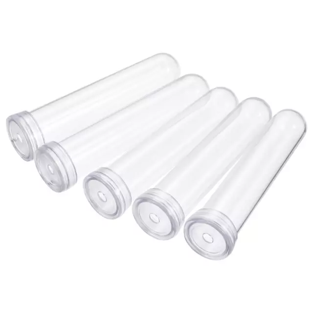 7pcs Plastic Clear Floral Water Tubes with Cap 0.75" ID x 3.7" for Plant Flower