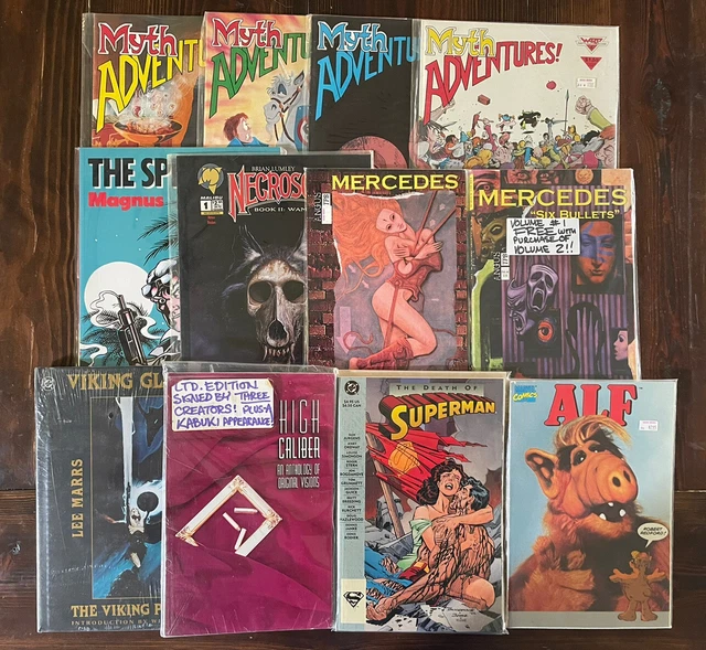 Huge TPB Lot of 12 Marvel, DC, Indy.  ALF, Myth Adventures, Death of Superman