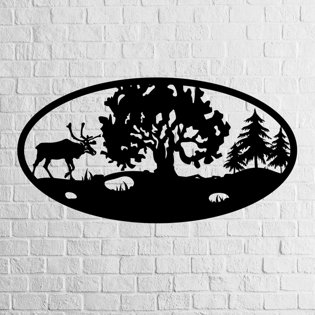 DEER SCENE ART DXF SVG CDR file Vector for CNC Panel DXF File of PLASMA ...