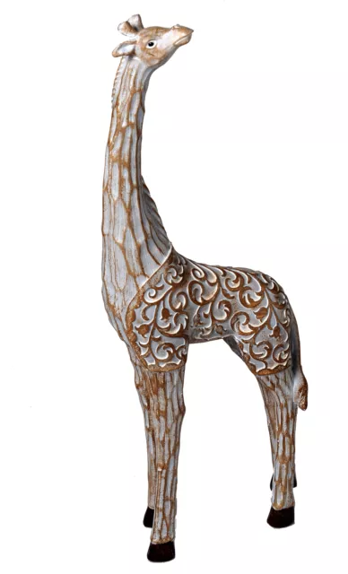 Giraffe Figurine 30cm Ornament - Contemporary White washed