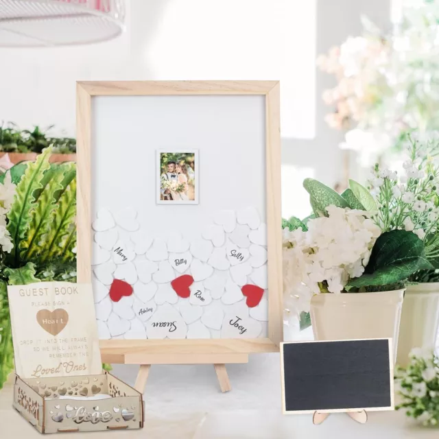 Wedding Guest Book MONCAP Wooden Wedding Drop Top Frame Alternative Guest